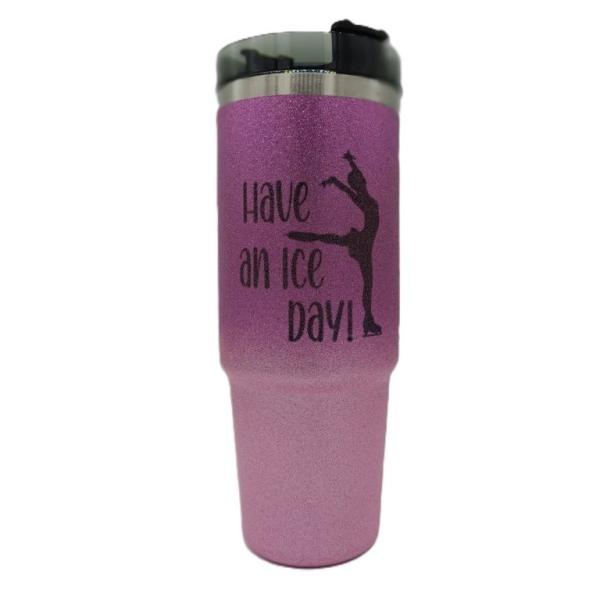 Trinkbecher Glitzer rosa groß